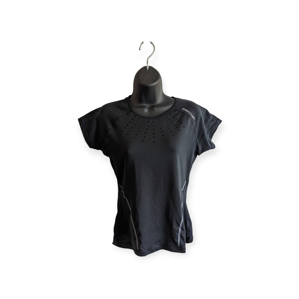 Babalu Women Black Active T Shirt Dry-fit Sports Fitness Yoga Crossfit Tennis L